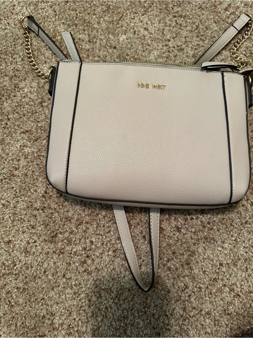 Nine West Pale Pink Crossbody Bag with Gold Chain